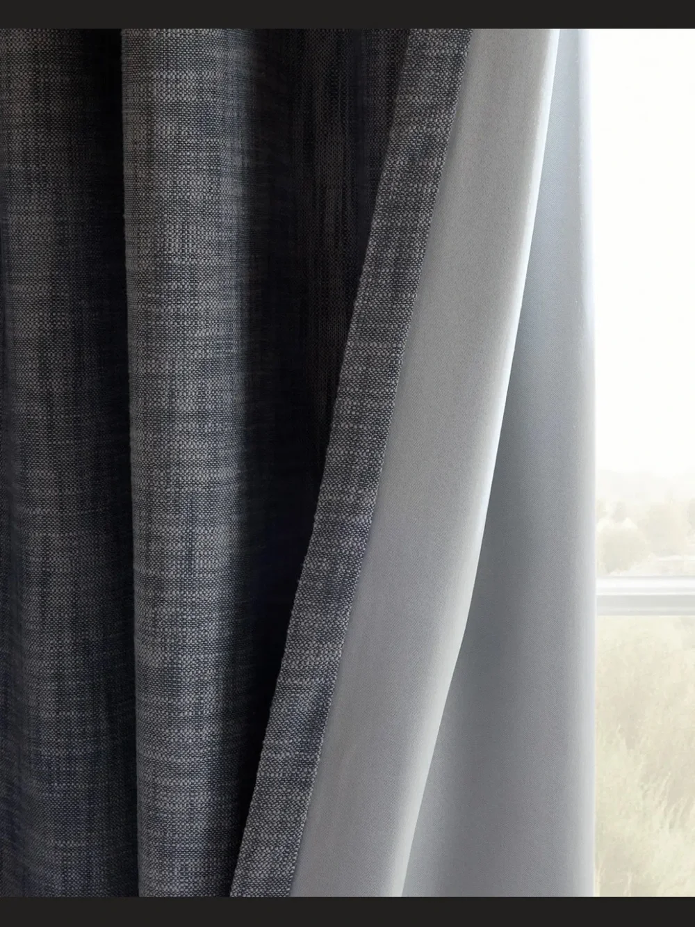 Quince Textured Cotton Room-Darkening Curtain 48”x108”